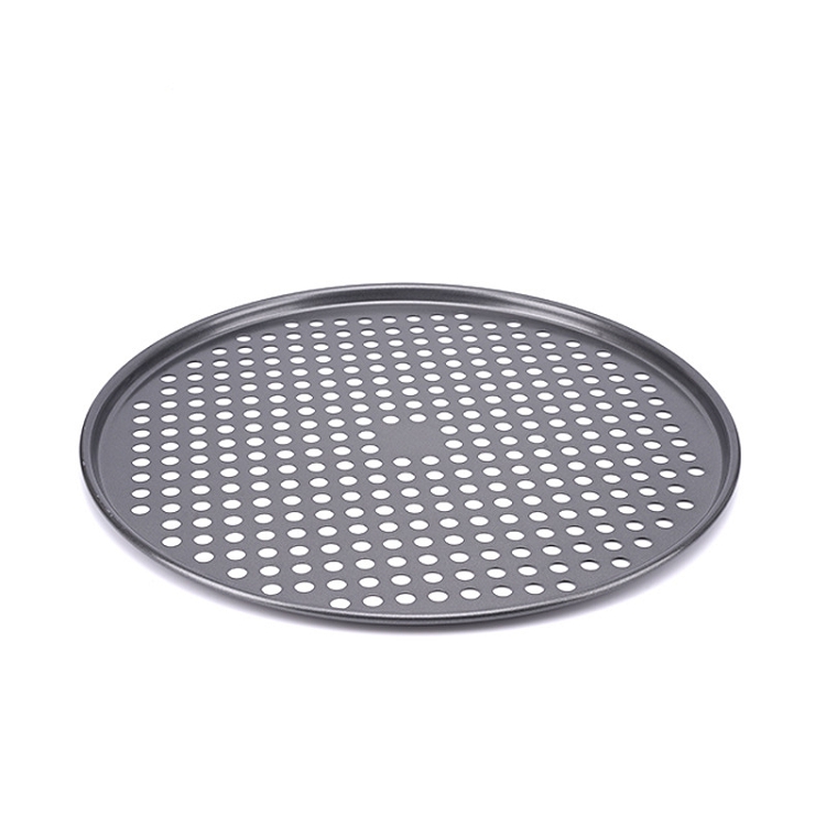 Carbon steel pizza baking dribbling hole round cake mold non-stick cookies plate of amazon factory make to order